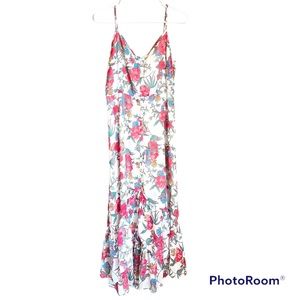 Nanette Lepore Floral Ruffle Hem Slip Dress Women’s Size 8 Cottagecore Croquette
